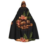 YYHHAOFA Il mantello con cappuccio per adulti stampato con noce di macadamia è un poncho con cappuccio super grande, comodo e resistente per Halloween