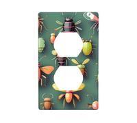 YYHHAOFA Il pannello decorativo a doppia presa con stampa dell'atlante degli insetti è durevole e adatto per accessori per interruttori della luce, 11,4 x 7 cm