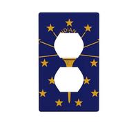 YYHHAOFA Indiana State Flag Pattern Double Socket Wall Panel Electric Socket Cover Plate Shatter Decoration Durable 11,4 x 7 cm