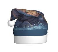 YYHHAOFA Ippopotamo che mangia il cappello di Natale del modello del gelato per l'uso adulto del partito di Halloween