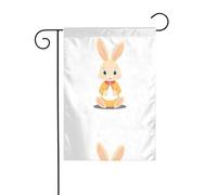 YYHHAOFA Leisurely Little Rabbi - Asta per bandiera da giardino con stampa su entrambi i lati, 30,5 x 45,7 cm