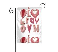 YYHHAOFA Lettere d'amore stampate asta bandiera da giardino decorazione cortile esterno su entrambi i lati 30,5 x 45,7 cm