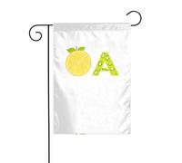 YYHHAOFA Lettere di frutta personalizzate Stampate Asta bandiera da giardino decorazione cortile esterno fronte-retro 30,5 x 45,7 cm