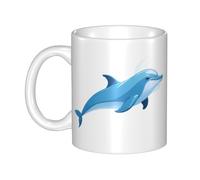 YYHHAOFA Little delphin heading the ball Stampa tazza in ceramica Tazze per cappuccino, latte, cereali, yogurt, latte, bevande calde o fredde Forno a microonde
