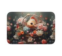 YYHHAOFA Little fish in the flower basket stampato antiscivolo e ispessito tappetino adatto per bagni, camere da letto, tappetini lavabili 40,6 x 61 cm