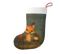 YYHHAOFA Little Fox holding a Lantern Pattern Christmas Decorative Socks Add festive cheer to Halloween Christmas