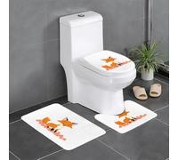 YYHHAOFA Little Fox in the petals Stampato Anti Slip Floor Mat Set Tre Pezzi Tappeto Bagno Antiscivolo Durevole