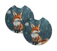 YYHHAOFA Little Fox Under The Snow Prints - Sottobicchieri per auto, resistenti, impermeabili ed eleganti, confezione da 2