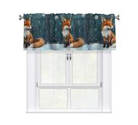 YYHHAOFA Little Fox Under The Snow - Tende corte stampate con mantovana 137,2 x 45,7 cm, per cucina, bagno, lavanderia, studio, decorazione per la casa