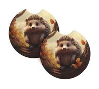 YYHHAOFA Little Hedgehog on the Tree Prints - Sottobicchieri per auto, resistenti, impermeabili ed eleganti, protezione per portabicchieri, confezione da 2