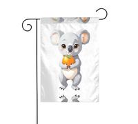 YYHHAOFA Little Koala Holding an Orange Pattern Four Seasons Garden Flag Courtyard Decoration 30,5 x 45,7 cm