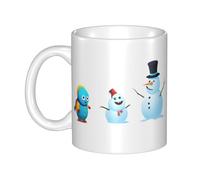 YYHHAOFA Little Monster next to the snowman Prints, tazza in ceramica per cappuccino, latte, cereali, yogurt, latte, bevande calde o fredde Forno a microonde