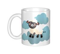 YYHHAOFA Little sheep in the clouds Stampe tazza in ceramica Tazze per cappuccino, latte, cereali, yogurt, latte, bevande calde o fredde Forno a microonde