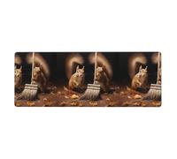 YYHHAOFA Little Squirrel Mopping The Floor stampato tappetino per mouse extra large per computer ufficio tastiera da gioco antiscivolo versione ispessita 30,5 x 80 cm