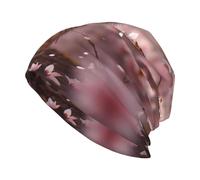 YYHHAOFA Little Tiger Under The Cherry Blossom Tree stampato adulto cappello lavorato a maglia, cappello casual Bean Cap, cappello elastico senza orlo, unisex nero