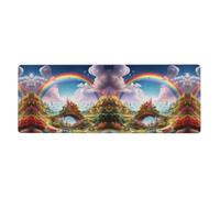 YYHHAOFA Little World Under The Rainbow - Tappetino per mouse extra large, per computer e ufficio, tastiera da gioco antiscivolo, versione ispessita, 30,5 x 80 cm