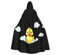 YYHHAOFA Little Yellow Duck On The Cloud Pattern Halloween Adulto Mantello con Cappuccio Uomini E Donne Abbigliamento Mantello Gioco di Ruolo