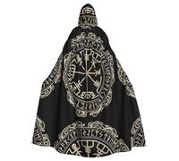 YYHHAOFA Magical Design - Mantello con cappuccio con rune norrene, per cosplay, a maniche lunghe, resistente