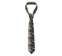 YYHHAOFA Majestic - Cravatta da uomo con tigre che riposa su una roccia con cielo nuvoloso, per lavoro, uso quotidiano, lavoro, compleanni, matrimoni, feste, banchetti, facile da pulire, 140 x 7 cm
