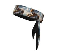 YYHHAOFA Majestic Tiger Resting on a Rock with Cloudy Sky Picture Foulard Sports, assorbe il sudore e traspirante, fascia per la testa, fazzoletto double face