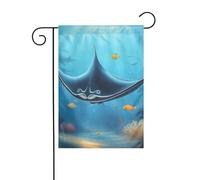 YYHHAOFA Manta Ray and Fish Pattern Four Seasons Garden Flag Courtyard Decoration 30,5 x 45,7 cm