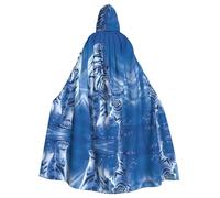 YYHHAOFA Mantello con cappuccio con stampa tigre bianca blu - Coperta con cappuccio extra large per costumi di Halloween e cosplay