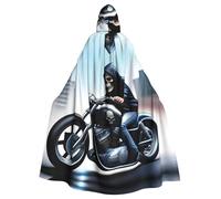 YYHHAOFA Mantello con cappuccio da uomo e da donna, motivo scheletro per Halloween, per adulti, per giochi di ruolo