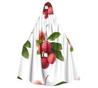 YYHHAOFA Mantello con cappuccio per adulti con stampa a litchi dolce per Halloween, decorazione per feste, cosplay, feste in maschera