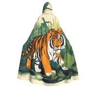 YYHHAOFA Mantello con cappuccio per adulti con stampa di cuccioli di tigri della giungla, senza cerniera, comodo per feste in costume