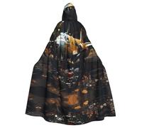 YYHHAOFA Mantello con cappuccio per adulti di Halloween con stampa di macchinari aerei vintage senza cerniera, comodo per feste in costume