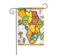 YYHHAOFA Mappa africana modello etnico bandiera giardino decorazione cortile 30,5 x 45,7 cm per giardino terrazza balcone