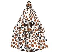 YYHHAOFA Marrone Mucca Macchie Modello Halloween Adulto Con Cappuccio Mantello Da Uomo E Donna Abbigliamento Mantello Gioco di Ruolo
