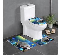 YYHHAOFA Meraviglioso mondo stampato antiscivolo tappetino tre pezzi set bagno tappeto antiscivolo durevole