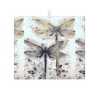 YYHHAOFA Modern Dragonfly Prints, tappetino scolapiatti da cucina in microfibra altamente assorbente, copertura antiscivolo, strato ad asciugatura rapida con stampa resistente allo sbiadimento