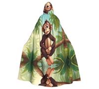 YYHHAOFA Monkey On The Coconut Tree Printed Halloween Adult Hooded Cloak è un mantello super grande, confortevole e resistente