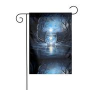 YYHHAOFA Moonlight on the glass Printed Garden flagpole outdoor courtyard decoration double face 30,5 x 45,7 cm