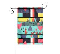 YYHHAOFA Motivi geometrici Modello Bandiera Giardino Cortile Decorazione 30,5 x 45,7 cm per Giardino Terrazza Balcone