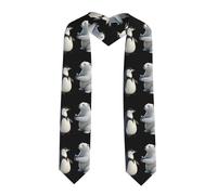 YYHHAOFA Nastro appiattito per laurea con immagine di un grande orso che scorta un piccolo pinguino, stola in raso per cerimonie di laurea, regalo per figli, figlie, amici e sorelle, Angolo acuto