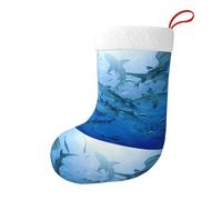 YYHHAOFA Natale calze decorative Ocean Animal Shark Immagine accessori vacanza colorfast per eventi comunitari feste feste danze