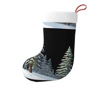 Yyhhaofa Neve sui pini stampata, calze decorative natalizie per riempire piccoli regali come caramelle e piccoli giocattoli