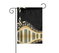 YYHHAOFA Novel Music Note Prints Bandiera da giardino 30,5 x 45,7 cm - strato in poliestere resistente per tutte le stagioni all'aperto