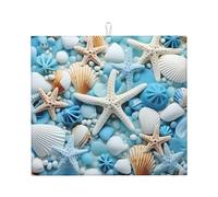 YYHHAOFA Ocean Sea Beach Seashells Starfish Blue Picture Kitchen assorbente pad, microfibra super assorbente, antiscivolo oversize