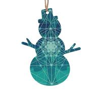 YYHHAOFA Ornamenti natalizi in legno a forma di pupazzo di neve, 6 pezzi, albero della vita, immagine icona spaziale da appendere agli alberi di Natale