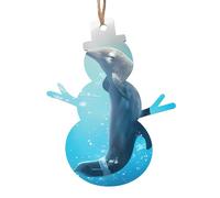 YYHHAOFA Ornamenti natalizi in legno a forma di pupazzo di neve, 6 pezzi, immagine del modello di racconto di delfini bacio