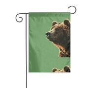 YYHHAOFA Orso che guarda da lontano, asta per bandiera da giardino, decorazione per cortile esterno su entrambi i lati, 30,5 x 45,7 cm