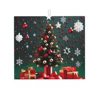 YYHHAOFA Palla rotonda albero di Natale immagine cucina assorbente pad, microfibra super assorbente, antiscivolo oversize