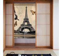 YYHHAOFA Parigi Torre Eiffel Farfalla Pattern Door Curtain, Bagno, Mezza Coperta, Due Tende Divisorie 86,4 x 142,2 cm