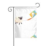 YYHHAOFA Pecore che volano un aquilone stampato asta da giardino decorazione cortile esterno su entrambi i lati 30,5 x 45,7 cm