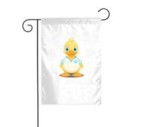 YYHHAOFA Piccola anatra che indossa una camicia stampata asta da giardino decorazione cortile esterno su entrambi i lati 30,5 x 45,7 cm