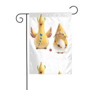 YYHHAOFA Piccola anatra di pollo gialla stampata asta bandiera da giardino decorazione cortile esterno su entrambi i lati 30,5 x 45,7 cm